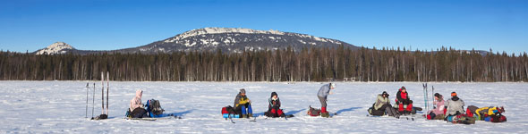 Туристы Нижегородского горного клуба в лыжном походе по Южному Уралу