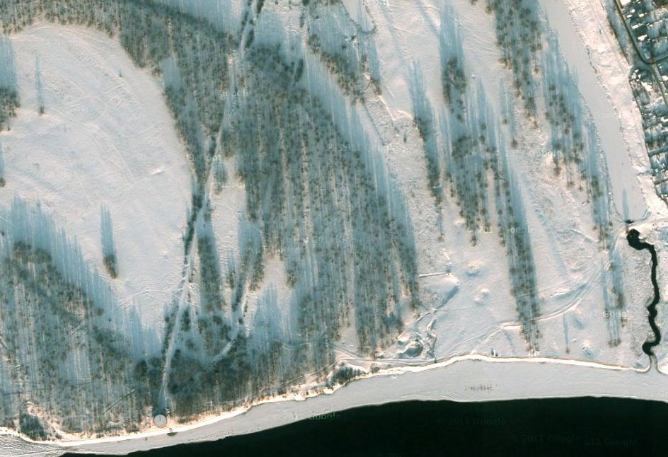 Фрагмент спутниковой карты окрестностей Дзержинска от Google