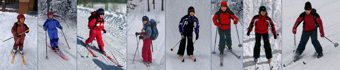 Фотографии сына во время лыжных прогулок